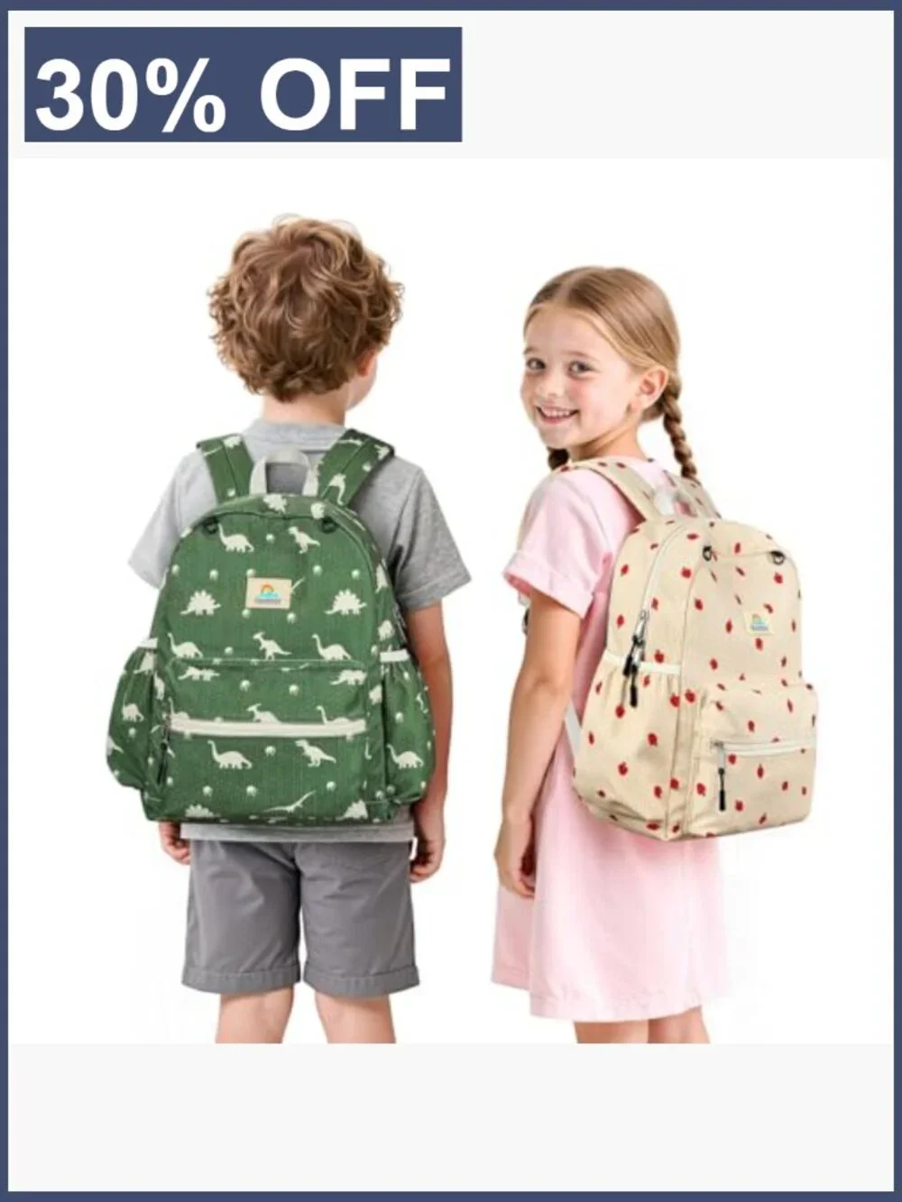 Corduroy Kids Backpack for Boys Girls 5-8 Elementary Kindergarten Dinosaur